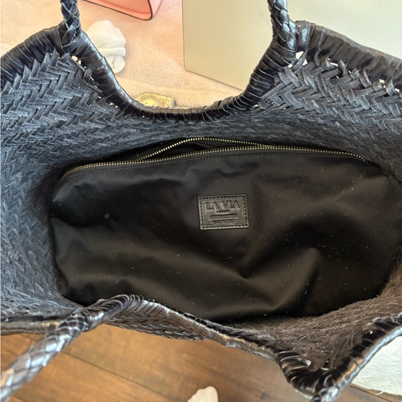 La Via Firenze Dark Brown Woven Leather tote - Picture 3 of 4